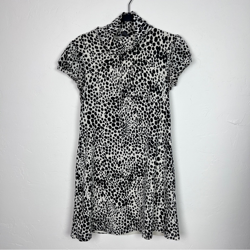 A. Byer animal print dress capped sleeves mock neck medium
